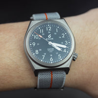 Marine Nationale Strap in Grey Orange with Silver Buckle (20mm) - Nomad Watch Works MY
