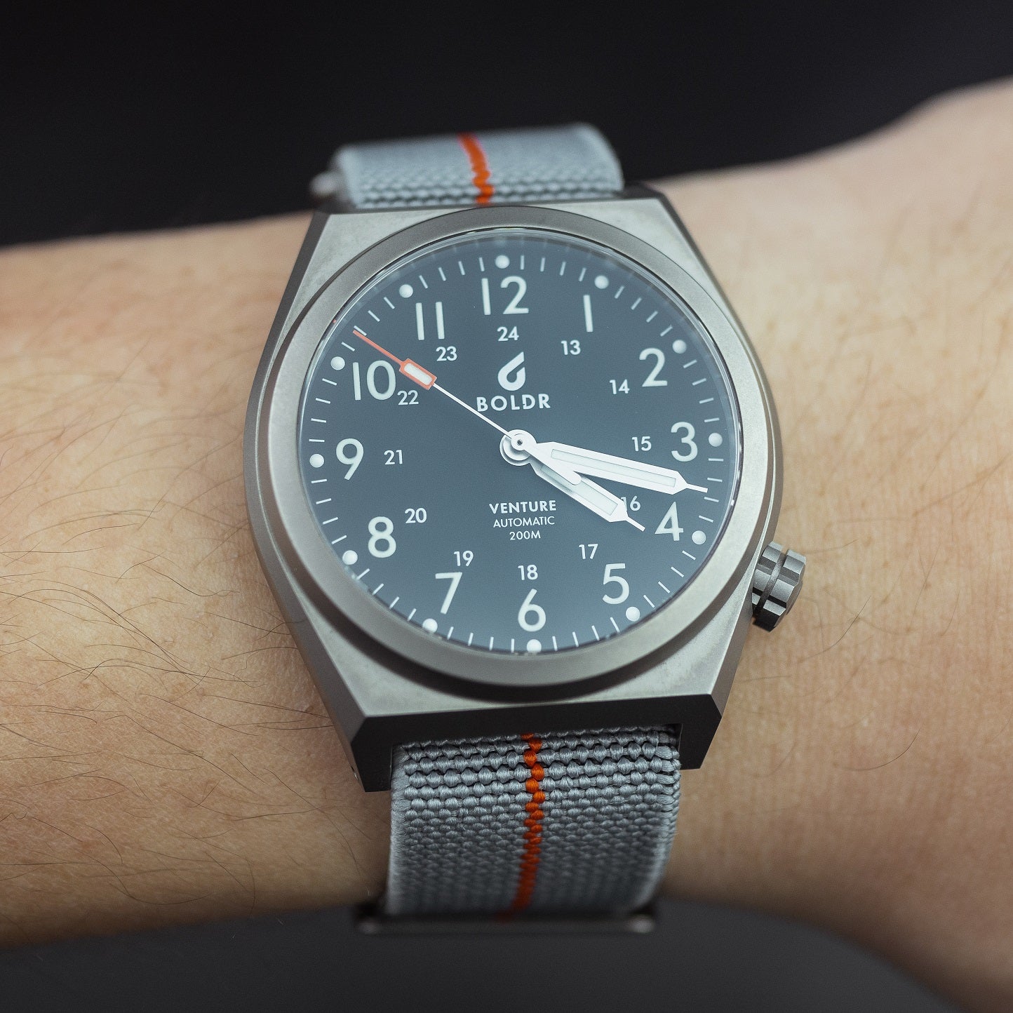 Marine Nationale Strap in Grey Orange with Silver Buckle (20mm) - Nomad Watch Works MY