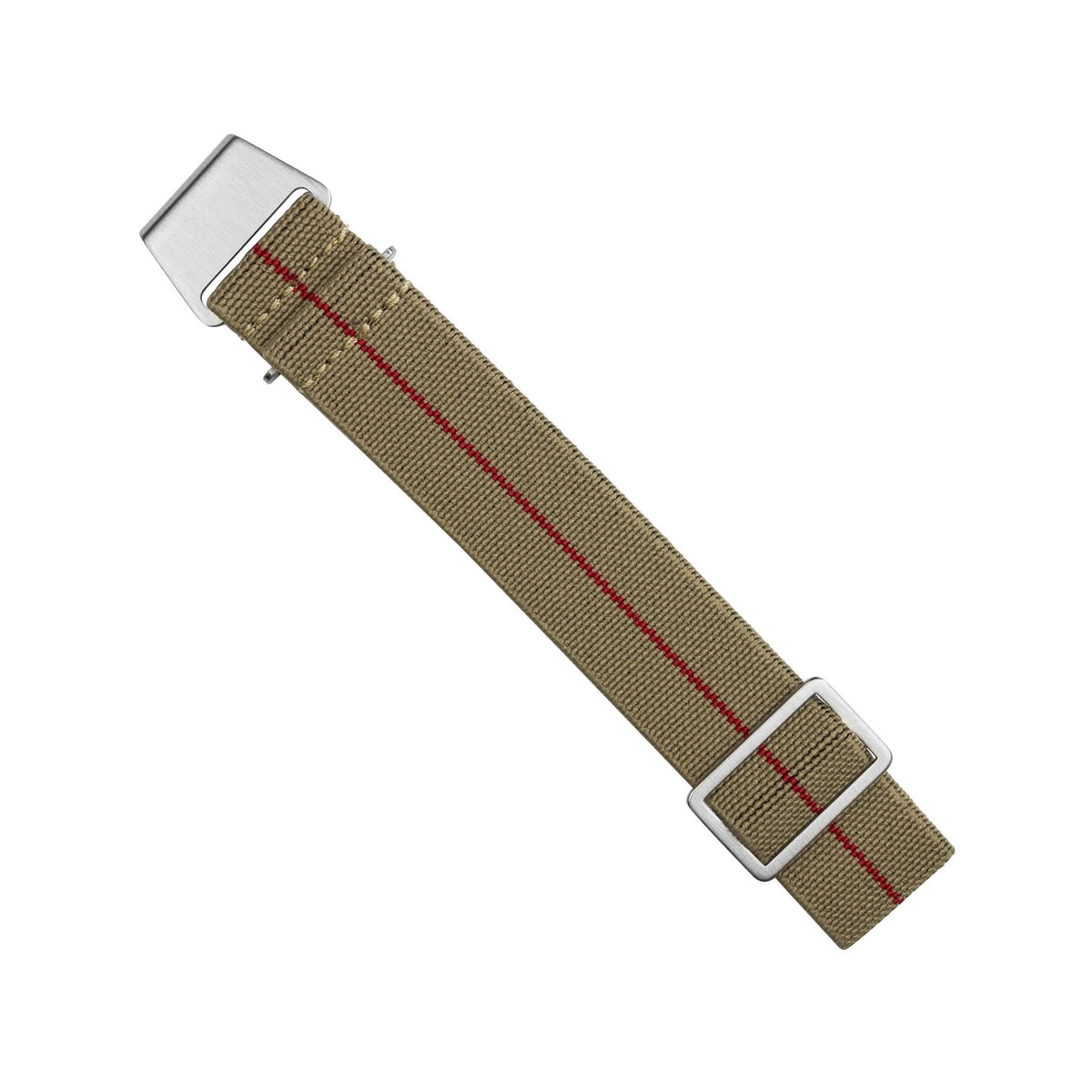 Marine Nationale Strap in Khaki Red with Silver Buckle (20mm) - Nomad Watch Works MY