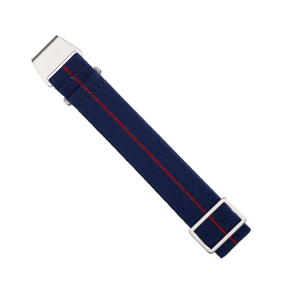Marine Nationale Strap in Navy Red with Silver Buckle (20mm) - Nomad Watch Works MY