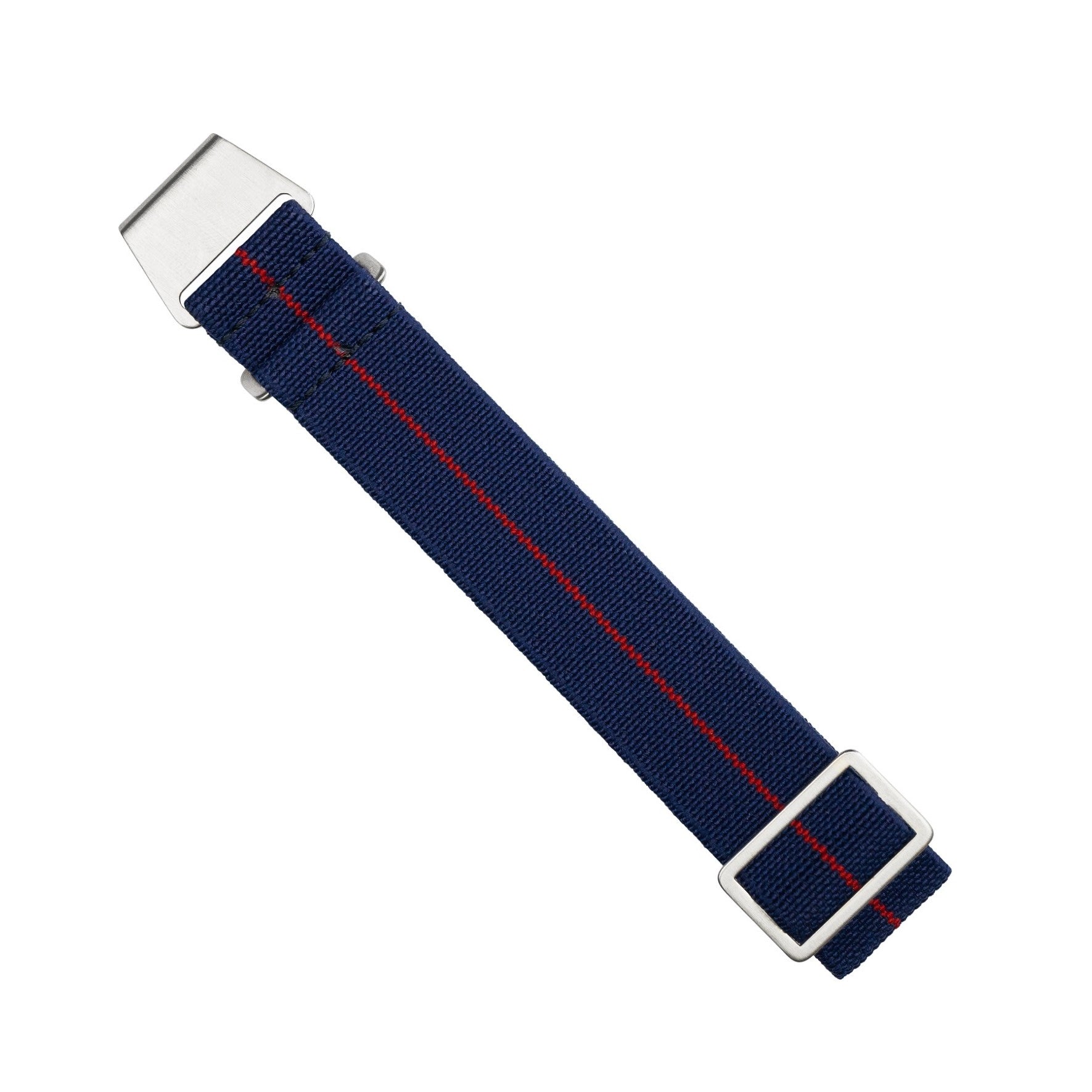 Marine Nationale Strap in Navy Red with Silver Buckle (20mm) - Nomad Watch Works MY