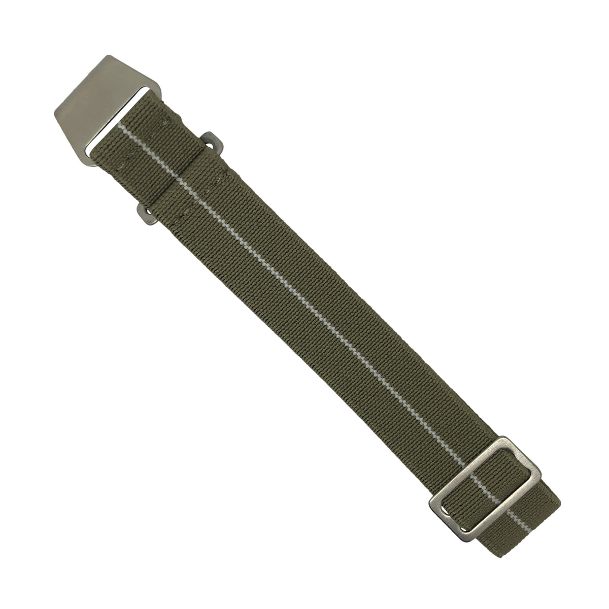 Marine Nationale Strap in Khaki White with Silver Buckle (20mm) - Nomad Watch Works Malaysia