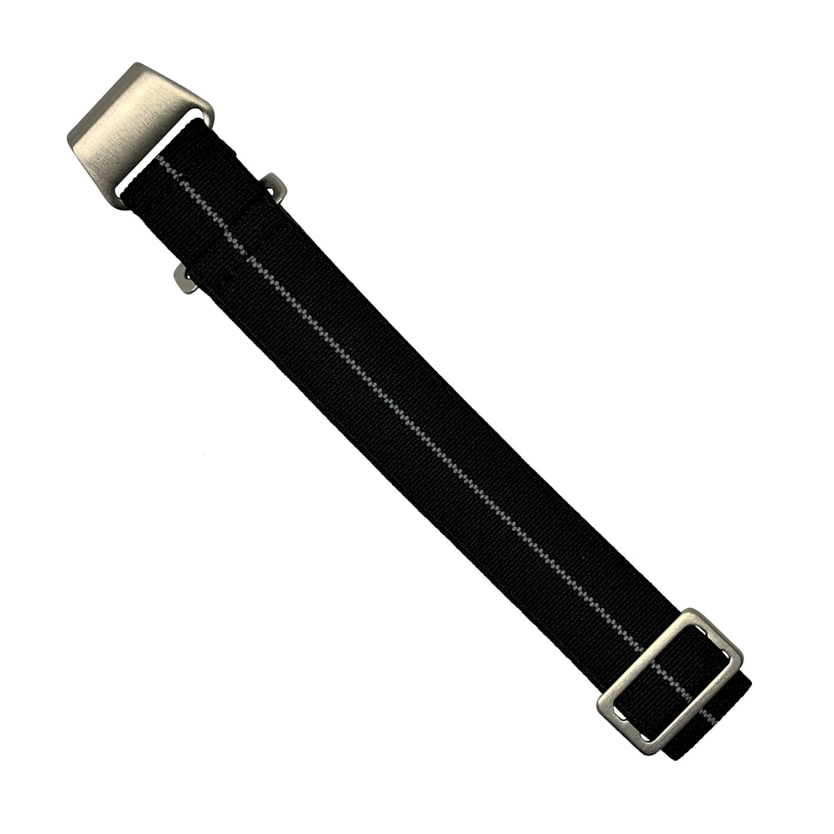 Marine Nationale Strap in Black Grey with Silver Buckle (20mm) - Nomad Watch Works Malaysia
