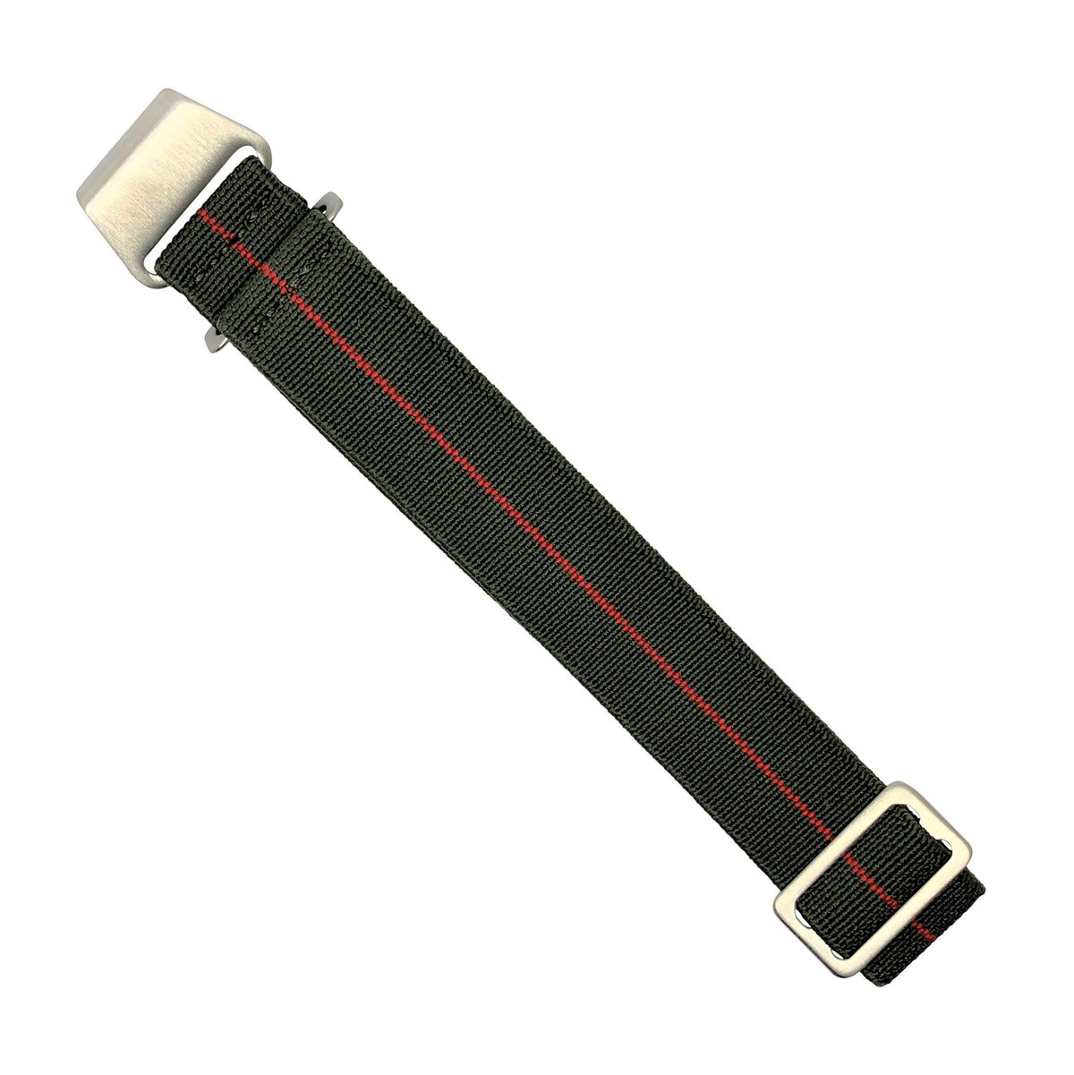 Marine Nationale Strap in Olive Red with Silver Buckle (20mm) - Nomad Watch Works Malaysia