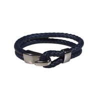 Oxford Leather Bracelet in Navy (Size M) - Nomad Watch Works Malaysia