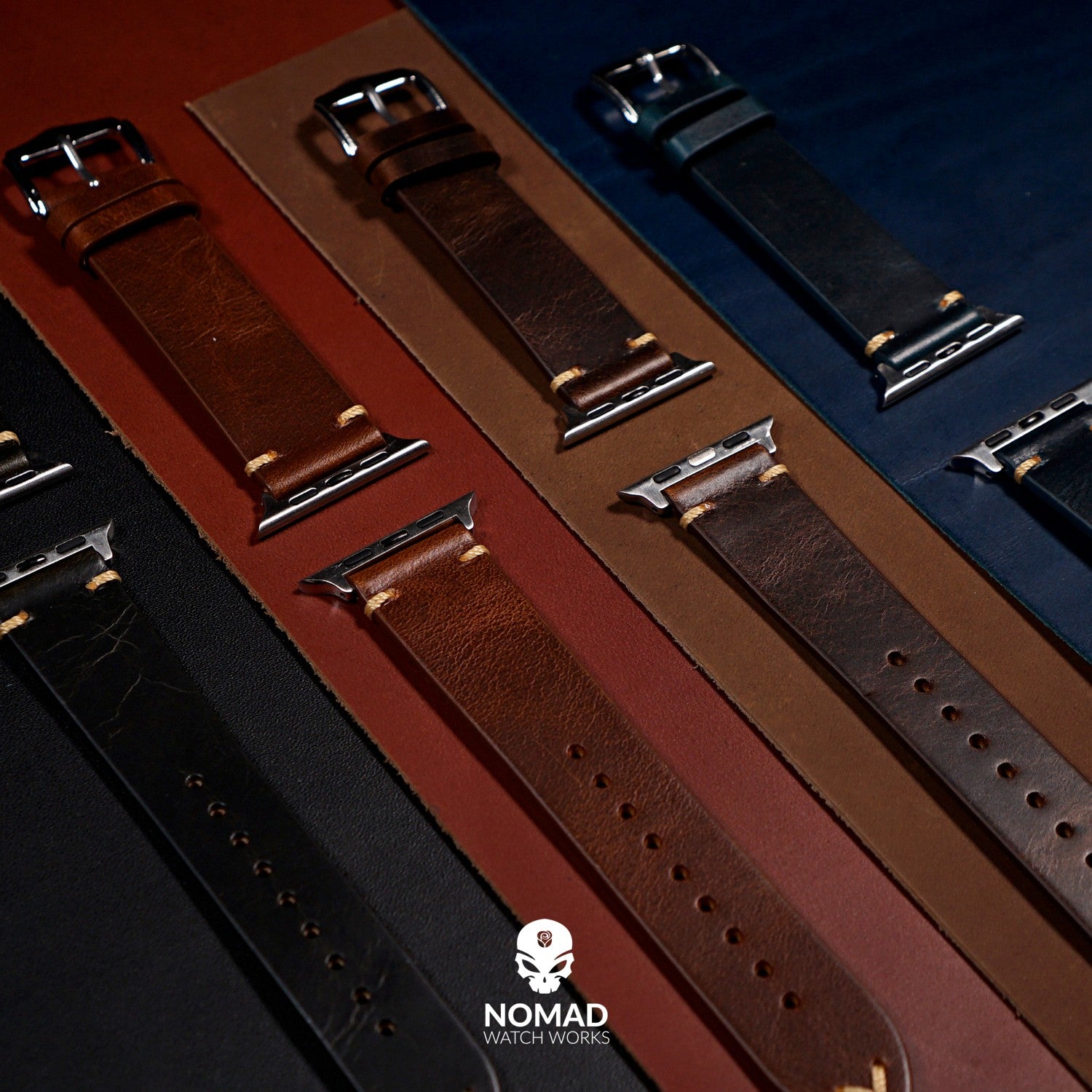 Apple Watch Premium Vintage Oil Waxed Leather Strap in Brown (38 & 40mm) - Nomad Watch Works Malaysia