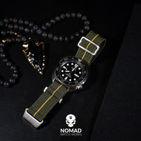 Marine Nationale Strap in Olive Yellow with Silver Buckle (20mm) - Nomad Watch Works Malaysia