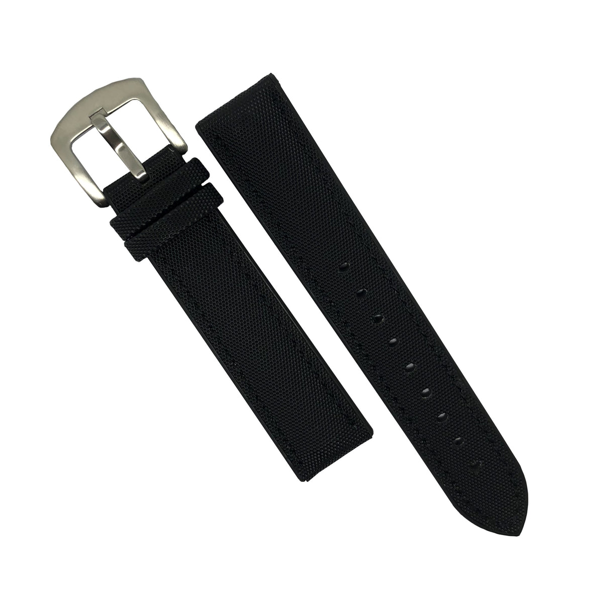 Performax N1 Hybrid Strap in Black with Black Stitching (20mm) - Nomad Watch Works Malaysia