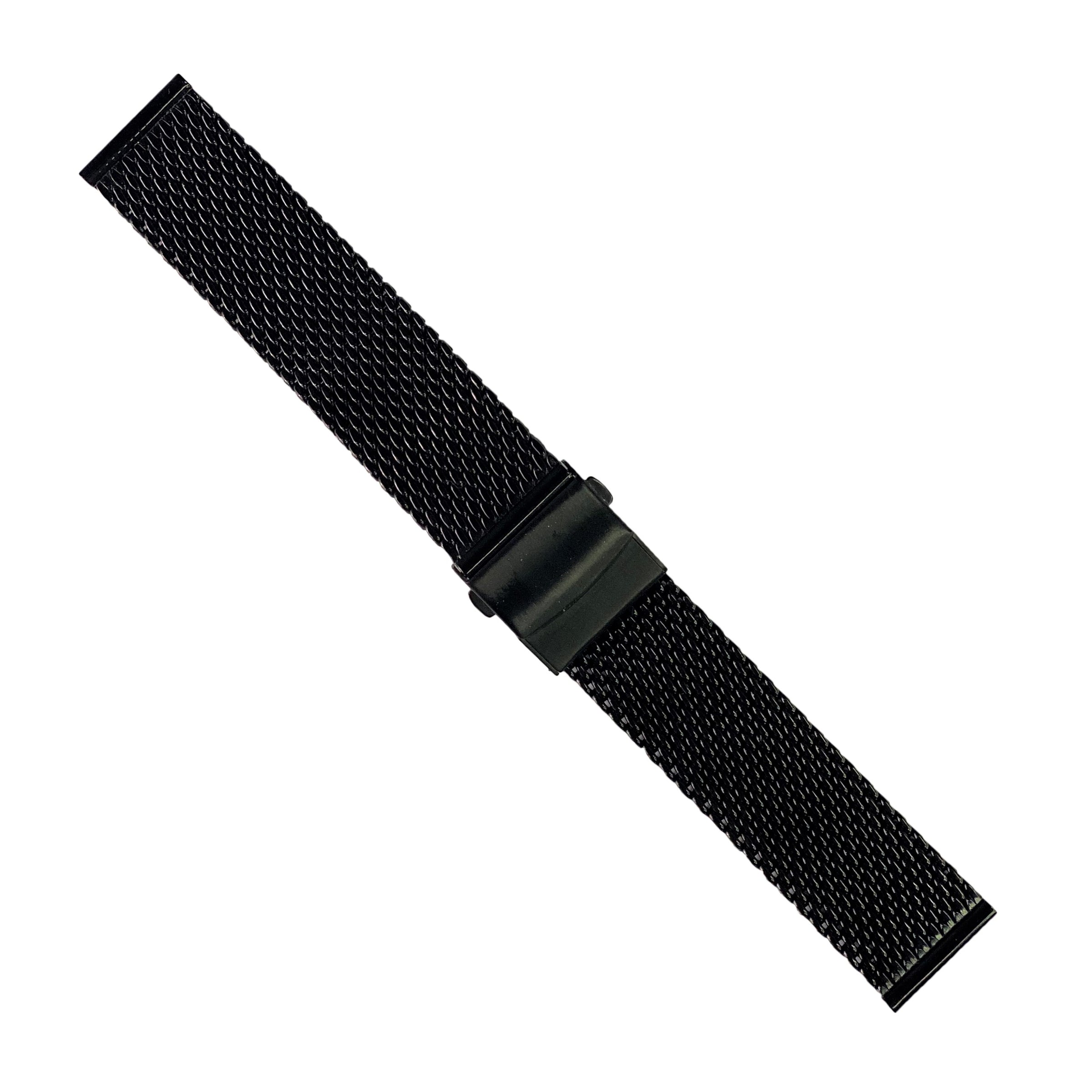 Premium Milanese Mesh Watch Strap in Black (20mm) - Nomad Watch Works Malaysia