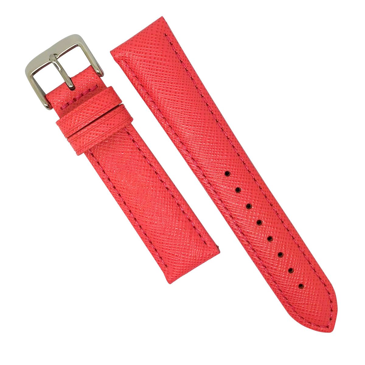 Premium Saffiano Leather Strap in Pink (18mm) - Nomad Watch Works Malaysia