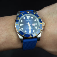 Silicone Rubber Strap w/ Butterfly Clasp in Navy (18mm) - Nomad Watch Works MY