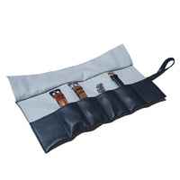 Leather Watch Roll in Black (6 Watch Slots) - Nomad Watch Works Malaysia