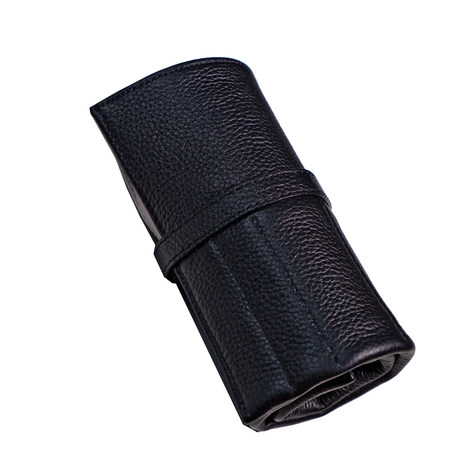 Leather Watch & Strap Roll in Black (3+5 Slots) - Nomad Watch Works Malaysia