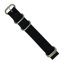 Heavy Duty Zulu Strap in Black with Silver Buckle (20mm) - Nomad Watch Works Malaysia