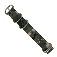 Heavy Duty Zulu Strap in Digital Camo with Silver Buckle (20mm) - Nomad Watch Works Malaysia