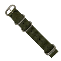 Heavy Duty Zulu Strap in Olive with Silver Buckle (20mm) - Nomad Watch Works Malaysia
