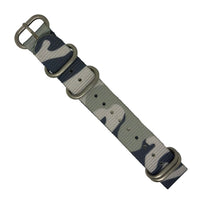 Heavy Duty Zulu Strap in White Camo with Silver Buckle (20mm) - Nomad Watch Works Malaysia