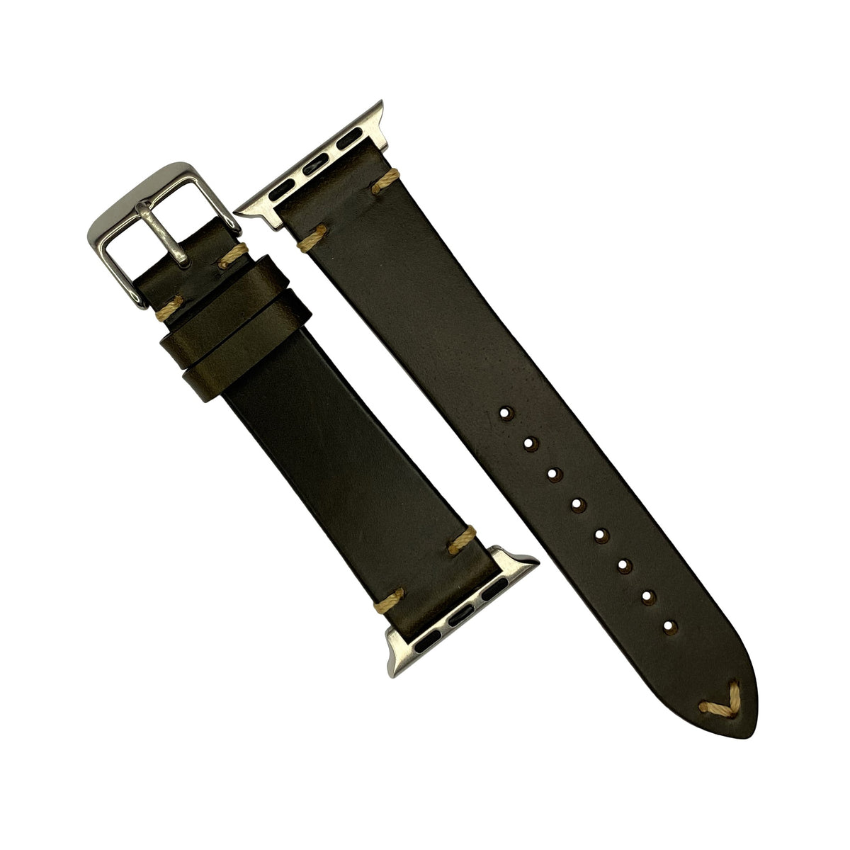 N2W Vintage Horween Leather Strap in Chromexcel® Olive (38 & 40mm) - Nomad Watch Works Malaysia