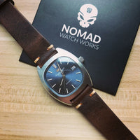Premium Vintage Oil Waxed Leather Watch Strap in Brown (18mm) - Nomad Watch Works Malaysia
