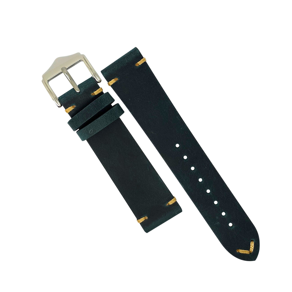 Premium Vintage Calf Leather Watch Strap in Blue (20mm) - Nomad Watch Works Malaysia