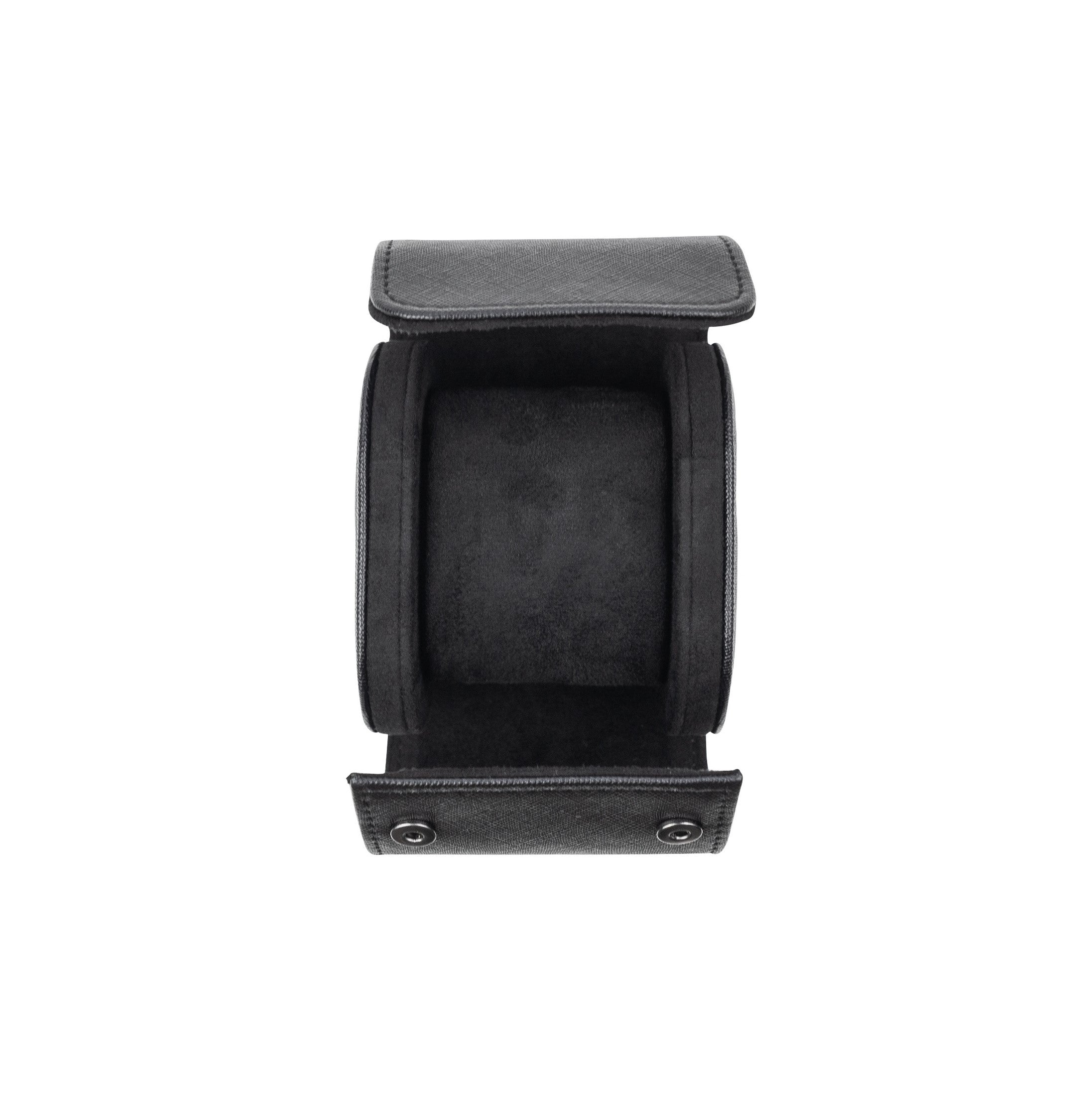 Saffiano Leather Watch Case in Black (1 Slot) - Nomad Watch Works MY