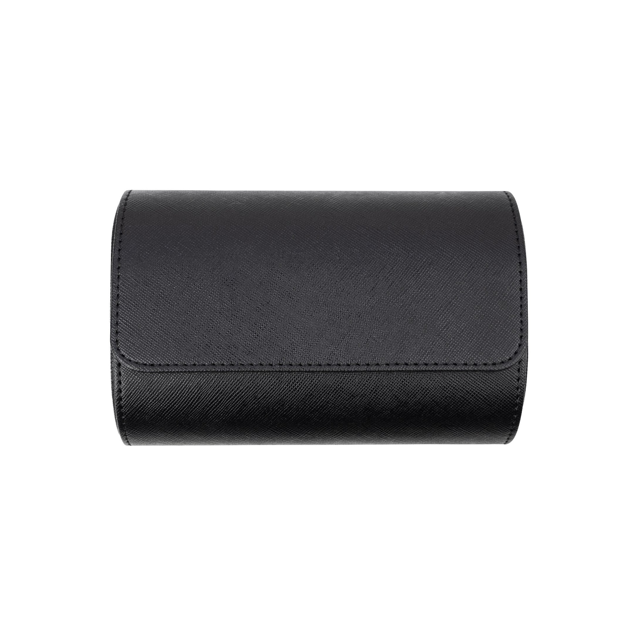 Saffiano Leather Watch Case in Black (2 Slots) - Nomad Watch Works MY