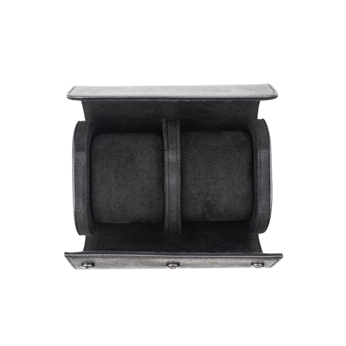 Saffiano Leather Watch Case in Black (2 Slots) - Nomad Watch Works MY
