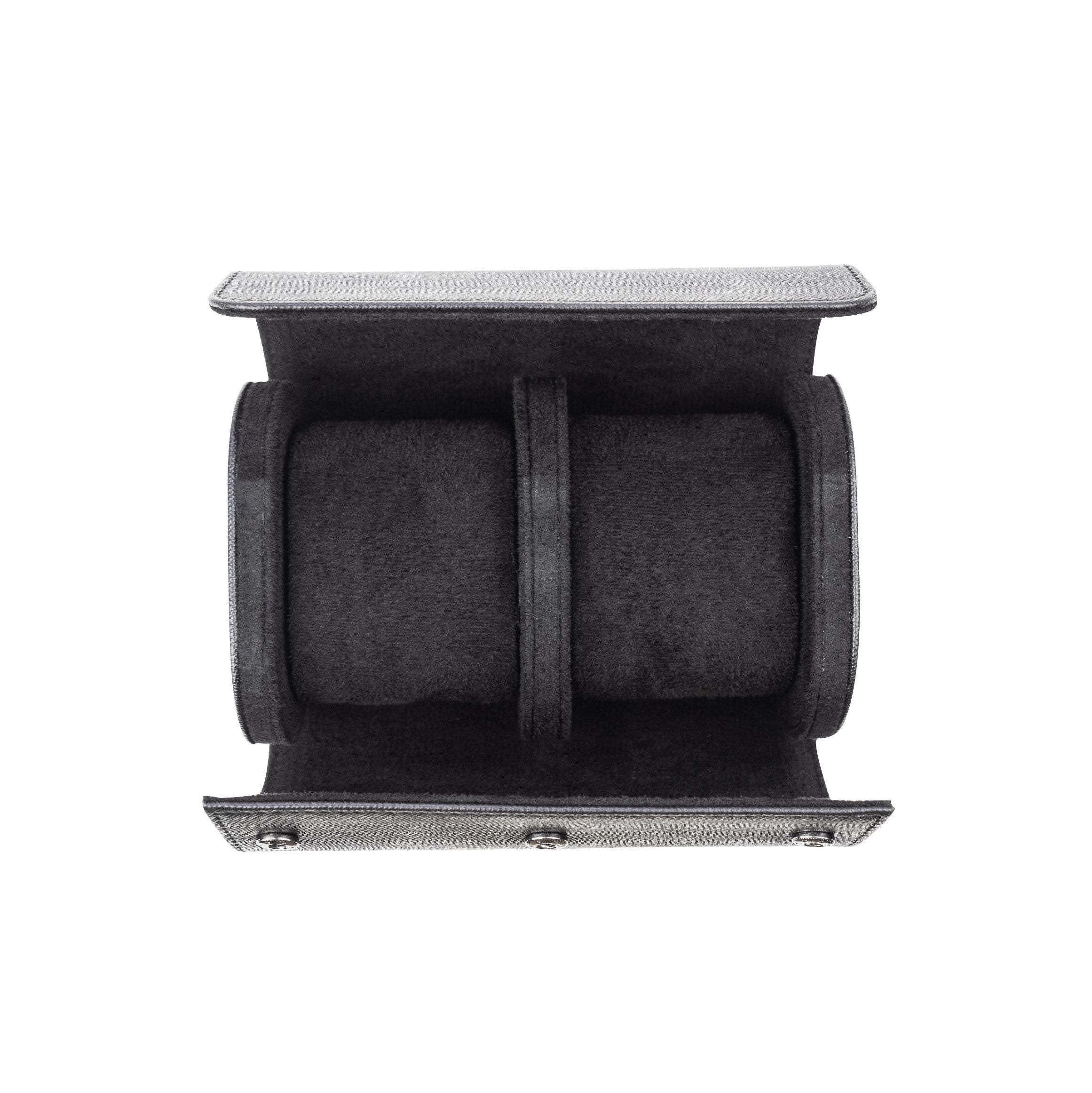 Saffiano Leather Watch Case in Black (2 Slots) - Nomad Watch Works MY