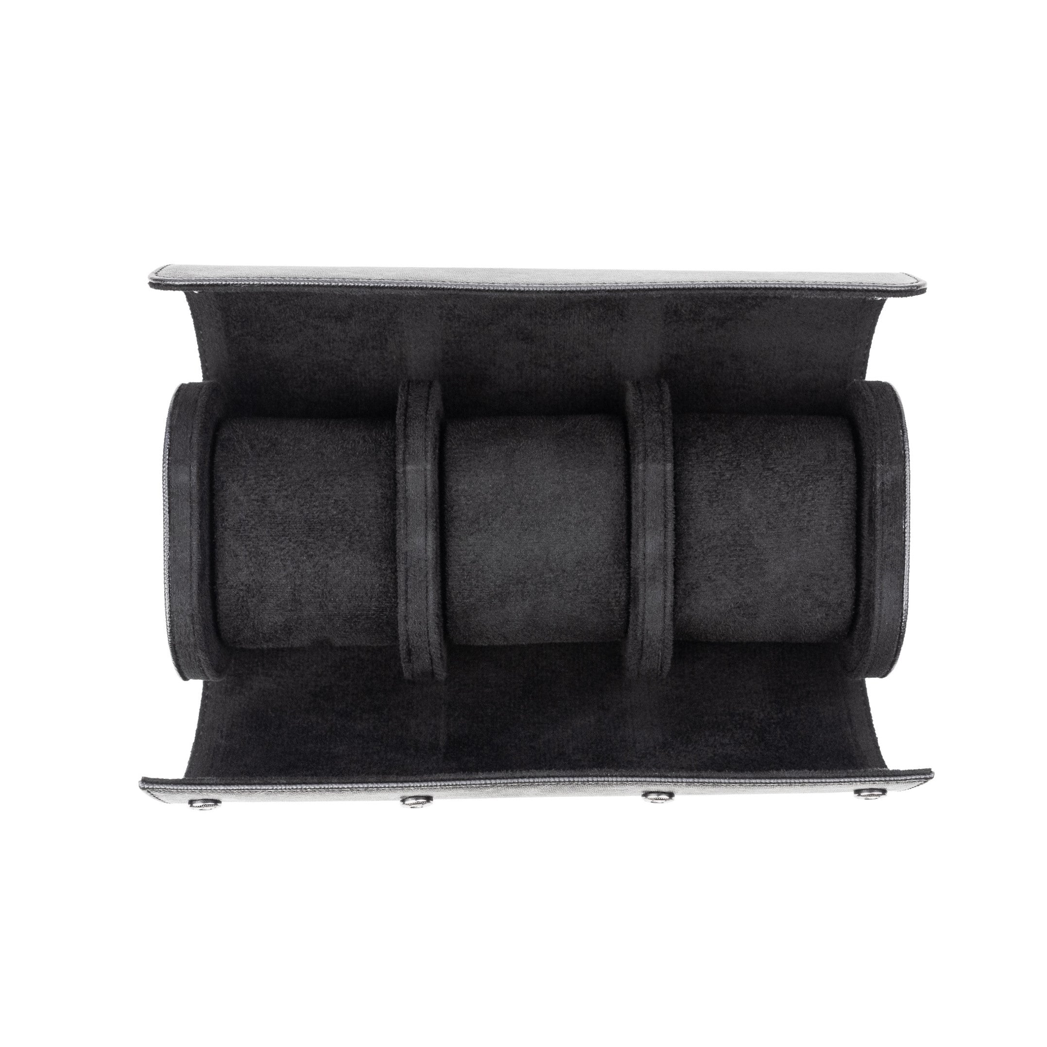 Saffiano Leather Watch Case in Black (3 Slots) - Nomad Watch Works MY