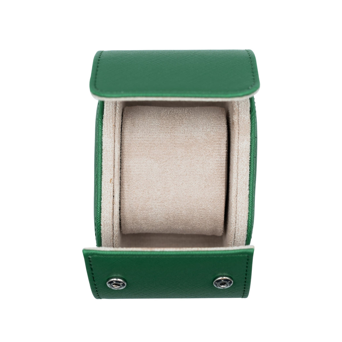 Saffiano Leather Watch Case in Green (1 Slot) - Nomad Watch Works MY