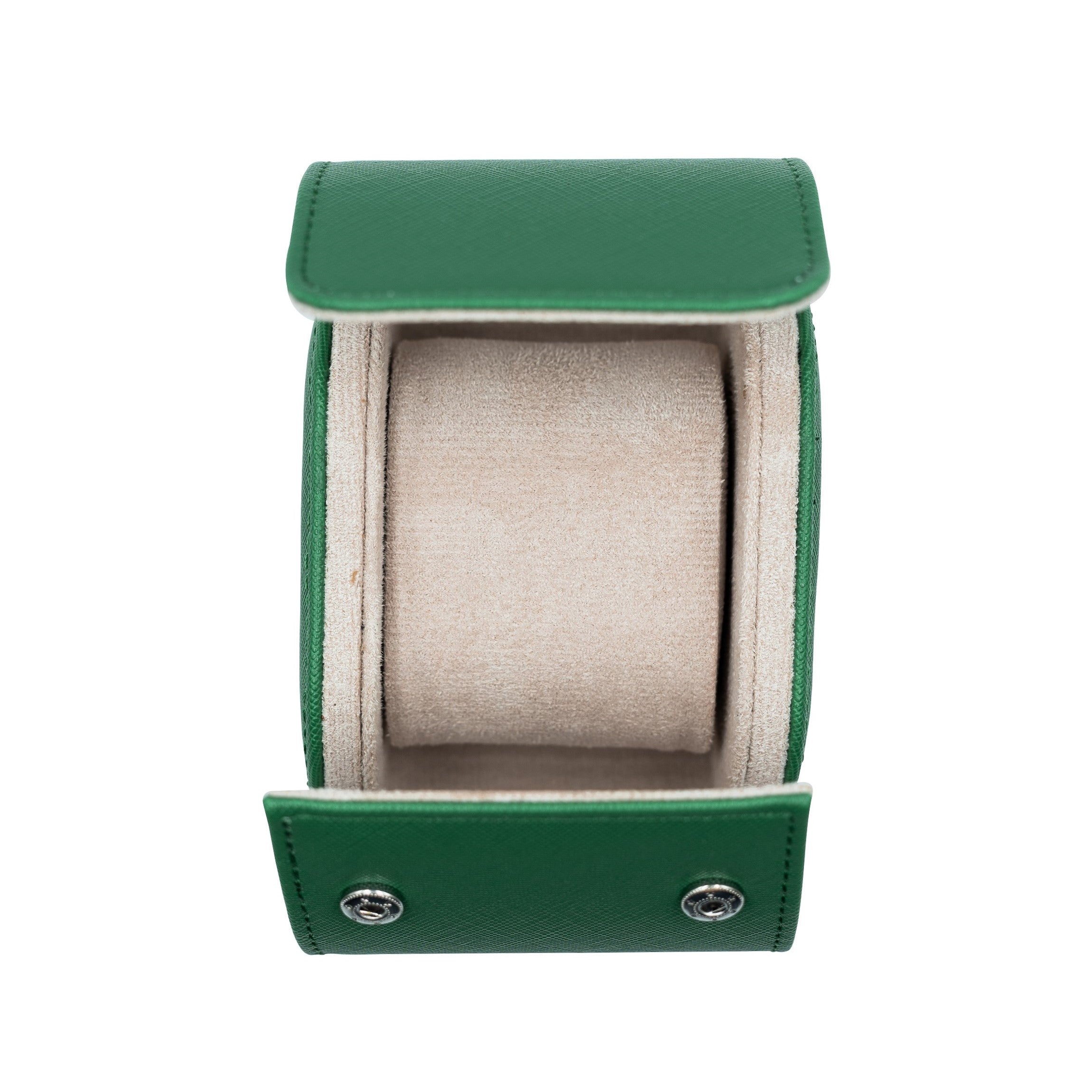 Saffiano Leather Watch Case in Green (1 Slot) - Nomad Watch Works MY