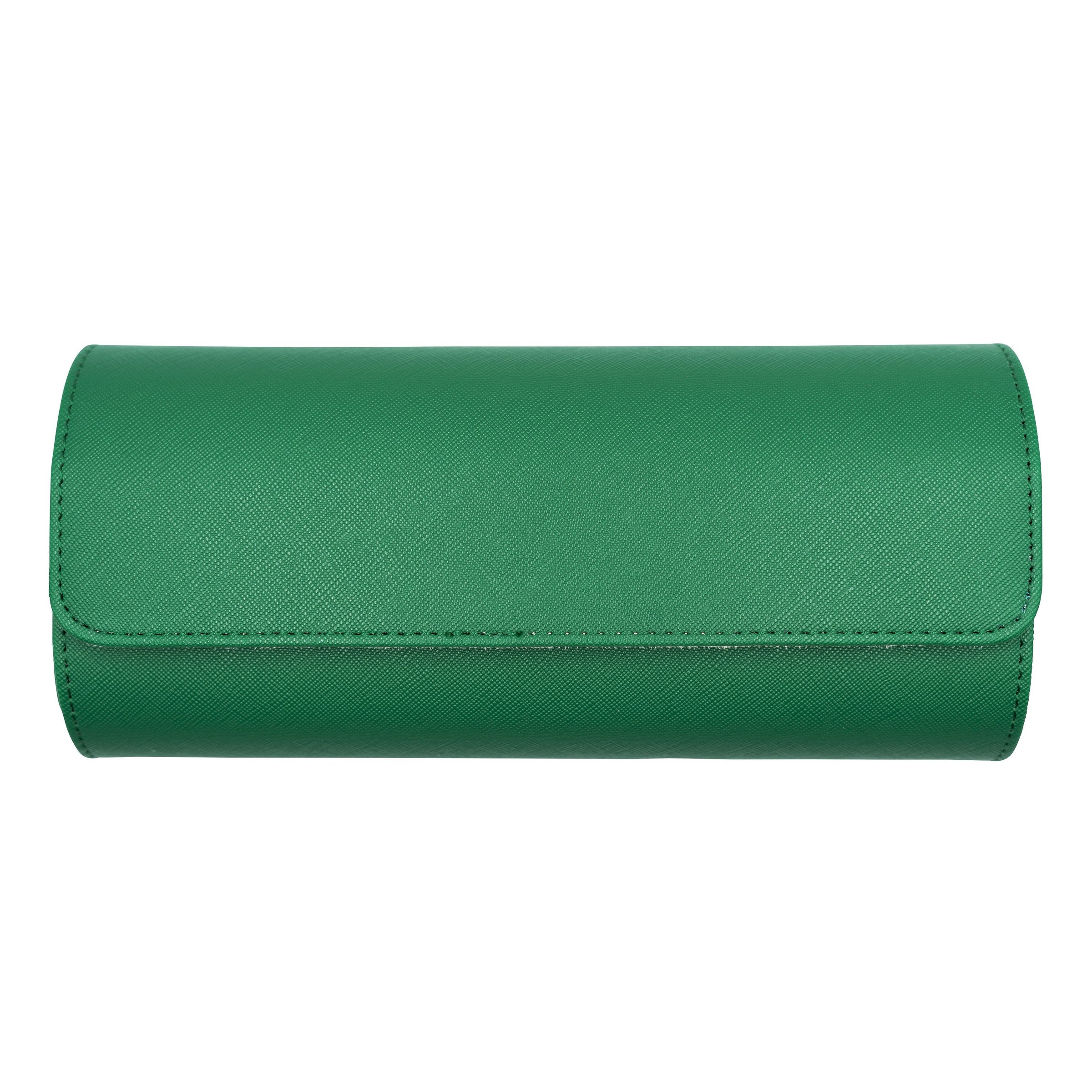 Saffiano Leather Watch Case in Green (3 Slots) - Nomad Watch Works MY