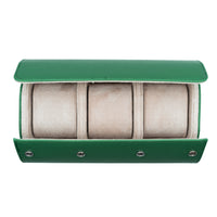 Saffiano Leather Watch Case in Green (3 Slots) - Nomad Watch Works MY