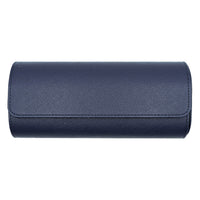 Saffiano Leather Watch Case in Navy (3 Slots) - Nomad Watch Works MY