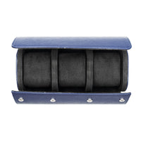 Saffiano Leather Watch Case in Navy (3 Slots) - Nomad Watch Works MY