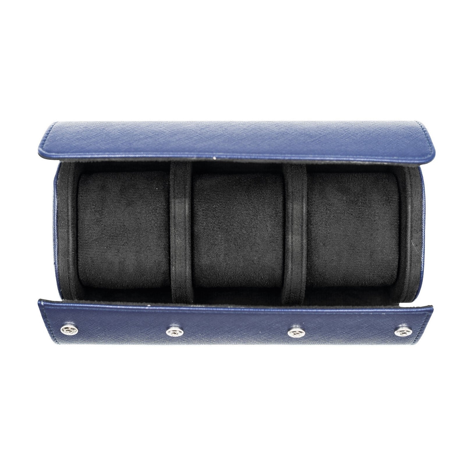 Saffiano Leather Watch Case in Navy (3 Slots) - Nomad Watch Works MY