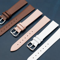 Unstitched Smooth Leather Watch Strap in Pink (12mm) - Nomad Watch Works MY